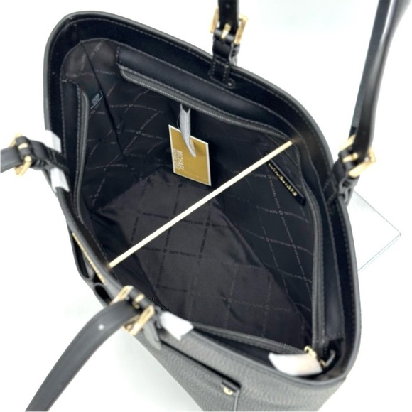 Michael Kors Jet Set Medium Pocket Tote Bag & Continental Wallet Wristlet Black - Picture 8 of 13